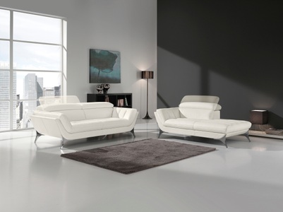 Egoitaliano, Egoitaliano Polstergarnitur »Sueli«, (Set), bestehend aus Sofa und Recamiere, Kopfteilverstellung, Bezug Leder, Egoitaliano Polstergarnitur »Sueli«, (Set), bestehend aus Sofa und Recamiere, Kopfteilverstellung, Bezug Leder