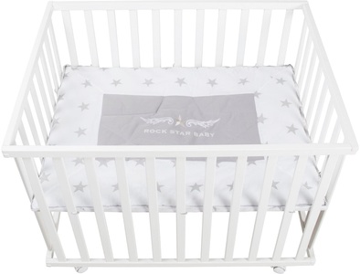 Roba, roba Laufgitter 75 x 100 cm weiß Rock Star Baby, roba® Laufgitter »Rock Star Baby2 weiss, 100x75 cm«, bis 15 kg, mit Stoffeinlage
