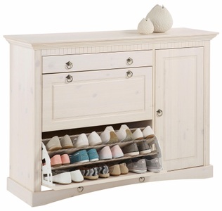 HOME AFFAIRE, Home affaire Schuhkommode »Rustic«, aus massiver Kiefer, 130 cm breit, Home affaire Schuhkommode »Rustic«, aus massiver Kiefer, Breite 130 cm, FSC®-zertifiziert