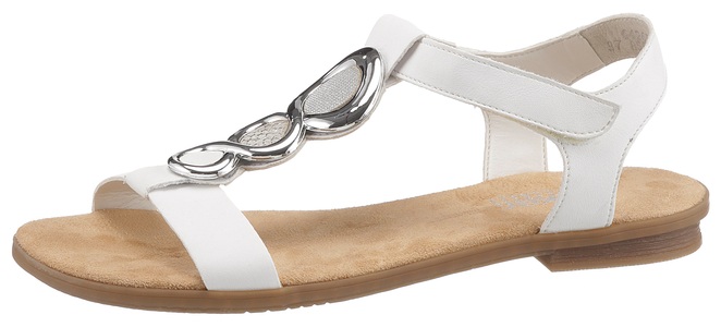 Rieker, Rieker Riemchensandale, Rieker Riemchensandale, Sommerschuh, Sandalette, Blockabsatz, mit Schmuckapplikation