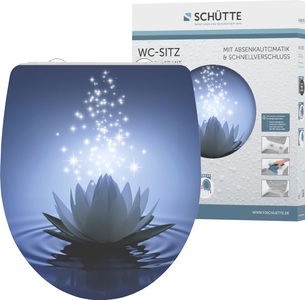 SCHÜTTE, SCHÜTTE WC-Sitz »Water Lily«, mit Absenkautomatik, Schütte WC-Sitz »Water Lily«, Duroplast, mit Absenkautomatik und Schnellverschluss, High Gloss