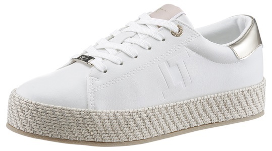 TAMARIS, Tamaris Plateausneaker, mit Textilkordel am Plateau, Tamaris Plateausneaker, Freizeitschuh, Halbschuh, Schnürschuh mit Textilkordel am Plateau