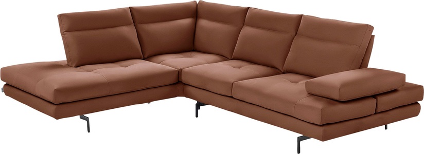 CALIA ITALIA, CALIA ITALIA Ecksofa »Toby Wing«, Sitztiefenverstellung, Eckelement mit Funktion, Füsse in Schwarz matt, CALIA ITALIA Ecksofa »Toby Wing, L-Form, Designsofa mit sensationellem Sitzkomfort«, Sitztiefenverstellung, funktionale Ecke, Füsse in schwarz matt
