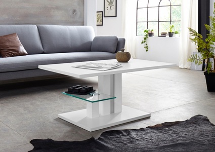 Pro-Line, PRO Line Couchtisch »Bergamo«, höhenverstellbar mit Lift, PRO Line Couchtisch »Bergamo«, höhenverstellbar, Ablageboden aus Glas, Platte und Gestell aus Holz
