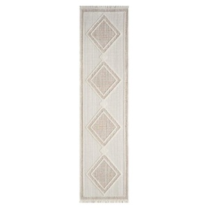 Carpet City Teppich »LINDO 8853«, rechteckig, Kurzflor, Hochtief-Muster/ 3D-Effekt, Fransen, Boho-Stil, Wohnzimmer