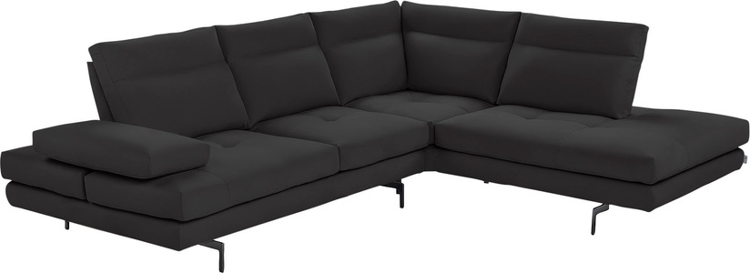 CALIA ITALIA, CALIA ITALIA Ecksofa »Toby Wing«, Sitztiefenverstellung, Eckelement mit Funktion, Füsse in Schwarz matt, CALIA ITALIA Ecksofa »Toby Wing, L-Form, Designsofa mit sensationellem Sitzkomfort«, Sitztiefenverstellung, funktionale Ecke, Füsse in schwarz matt