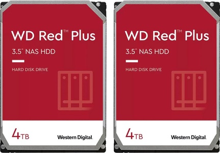 Western Digital, Western Digital externe HDD-Festplatte »WD Red Plus«, 2 x WD Red Plus 4TB, Western Digital HDD-NAS-Festplatte »WD Red Plus«, 3,5 Zoll, Anschluss SATA III, 2 x WD Red Plus 4TB