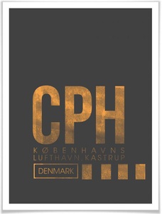 Wall-Art, Wall-Art Poster »Wandbild CPH Flughafen Kopenhagen«, Flughafen, (1 St.), Poster, Wandbild, Bild, Wandposter, Wall-Art Poster »Wandbild CPH Flughafen Kopenhagen«, Flughafen, (1 St.), Poster ohne Bilderrahmen