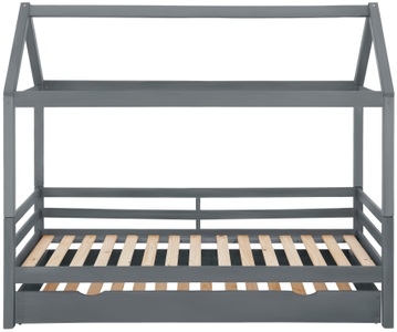 LÜTTENHÜTT, Lüttenhütt Kinderbett »Alpi«, aus massivem Kiefernholz, inklusive Bettschubkasten und Lattenrost, Liegefläche 90x200 cm, Hausbett, Lüttenhütt Kinderbett »Alpi«, inklusive Bettschubkasten und Lattenrost, Liegefläche 90x200 cm