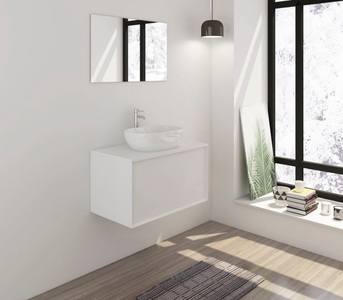 mutoni casual, Badezimmer-Set weiss einzel 80cm 2-tlg, Badezimmer-Set weiss einzel 80cm 2-tlg