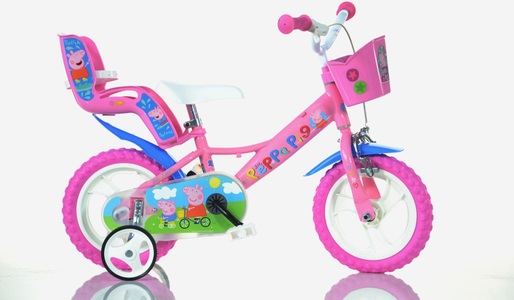 Dino, Dino Kinderfahrrad »Peppa Wutz Pig 12 Zoll«, 1 Gang, mit Stützrädern, Korb und Puppensitz, Dino Kinderfahrrad »Peppa Wutz Pig 12 Zoll«, 1 Gang, mit Stützrädern, Korb und Puppensitz