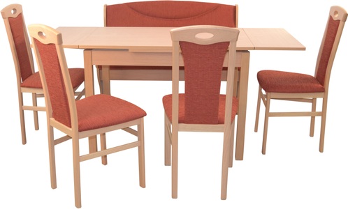 HOFMANN LIVING AND MORE, HOFMANN LIVING AND MORE Essgruppe »6tlg. Tischgruppe«, (Spar-Set, 6 tlg., 6tlg. Tischgruppe), Stühle montiert, HOFMANN LIVING AND MORE Essgruppe »6tlg. Tischgruppe«, (Spar-Set, 6 tlg., 6tlg. Tischgruppe), Stühle montiert