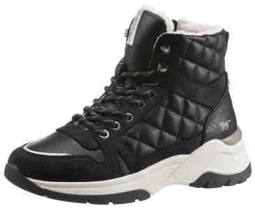 Mustang, Stiefelette Damen Schwarz 41, Mustang Shoes Winterboots, mit modischer Steppung am Schaft