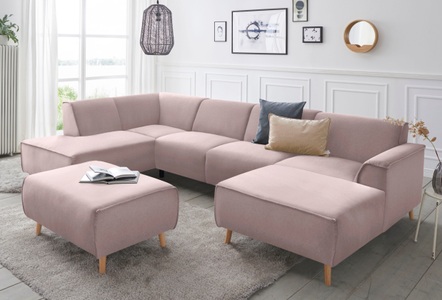 ANDAS, andas Wohnlandschaft »Janek«, mit Federkern und Keder in scandinavischem Design, 