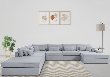 RAUM.ID, RAUM.ID Wohnlandschaft »Enid«, 6 Teile, bestehend aus Modulen, in vielen Bezügen, auch in Breitcord, RAUM.ID Wohnlandschaft »Enid U-Form«, 6 Teile, bestehend aus Modulen, in vielen Bezügen, auch in Breitcord