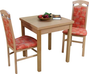 HOFMANN LIVING AND MORE, HOFMANN LIVING AND MORE Essgruppe »Anthony«, (Spar-Set, 3 tlg., 1 Tisch, 2 Stühle), Stuhlgestell und Tischbeine aus Massivholz, Tisch mit 2 Ansteckplatten, HOFMANN LIVING AND MORE Essgruppe »Anthony«, (Spar-Set, 3 tlg., 1 Tisch, 2 Stühle), Stuhlgestell und Tischbeine aus Massivholz, Tisch mit 2 Ansteckplatten