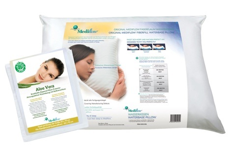 MEDIFLOW, Wasserkissen, 50x70 cm, Mediflow, »Mediflow Aloe Vera Kombipack - Kissen+Bezug 5228« (2tlg.), Mediflow Naturfaserkissen »Mediflow Aloe Vera Kombipack - Kissen+Bezug 5228 50x70cm«, Füllung: hochwertiges Faservlies aus 100% Polyester, Bezug: 100% Baumwolle, (2 St.)