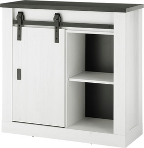 HOME AFFAIRE, Home affaire Regal »SHERWOOD«, modernes Holz Dekor, mit Scheunentorbeschlag aus Metall, Breite 93 cm, Home affaire Regal »SHERWOOD«, modernes Holz Dekor, mit Scheunentorbeschlag aus Metall, Breite 93 cm