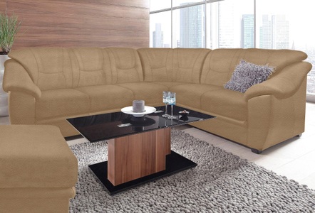 SIT&MORE, sit&more Ecksofa, sit&more Ecksofa »Savona L-Form«, wahlweise mit Bettfunktion, inklusive Federkern, frei im Raum stellbar