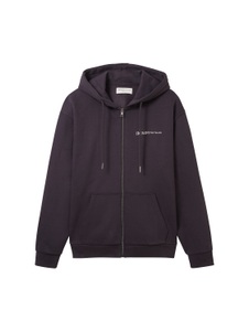 TOM TAILOR DENIM, TOM TAILOR Denim Kapuzensweatjacke, mit Kängurutasche, 