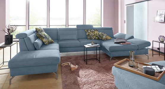 sit&more Wohnlandschaft, Fusshöhe 15 cm, inklusive Sitztiefen-, Armteil- und Kopfteilverstellung