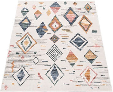 PACO HOME, Paco Home Teppich »Harnuba 763«, rechteckig, 9 mm Höhe, Kurzflor, modernes Design, Motiv Rauten, Wohnzimmer, 