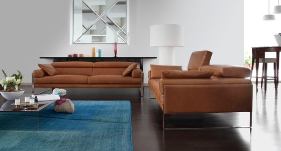 CALIA ITALIA, CALIA ITALIA 2,5-Sitzer »Romeo«, CALIA ITALIA 2,5-Sitzer »Romeo, Designsofa der Extraklasse mit tollem Sitzkomfort«, Designkufenfuss und hochwertigem Lederbezug