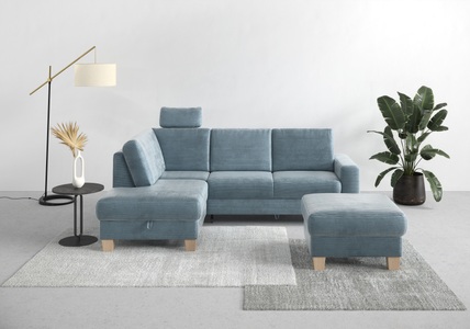 Home affaire Ecksofa »Summer«, mit Ottomane, wahlweise mit Bettfunktion und Bettkasten, Cord-Bezug