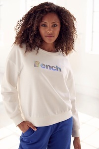 Bench., Bench. Sweatshirt »-Loungeshirt«, mit glänzendem Logodruck, Loungewear, Bench. Loungewear Sweatshirt, mit glänzendem Logodruck, Loungewear