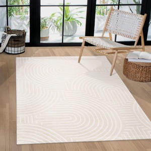 Paco Home Teppich »Luzern 654«, rechteckig, Kurzflor, Uni Farben, Hoch-Tief-Struktur, Scandi Design