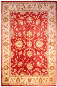 MorgenLand, morgenland Wollteppich »Ziegler Teppich handgeknüpft rot«, rechteckig, 7 mm Höhe, 