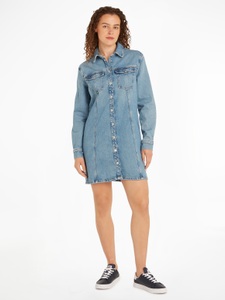 Tommy Jeans Blusenkleid »ALINE LS DRESS CH6119 EXT«, mit Tommy Jeans Flagge