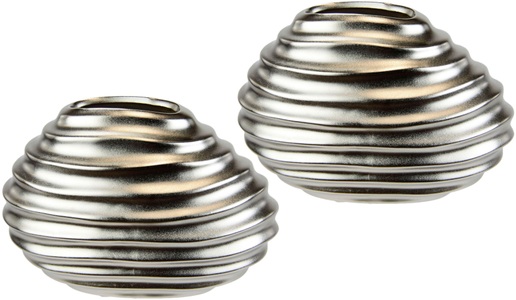 IGEA, I.GE.A. Dekovase »Keramik-Vase«, 2er Set Kleine Vase Weiss Modern Keramik Tisch Küche Büro Pampasgras, I.GE.A. Dekovase »Keramik-Vase«, 2er Set Kleine Vase Weiss Modern Keramik Tisch Küche Büro Pampasgras