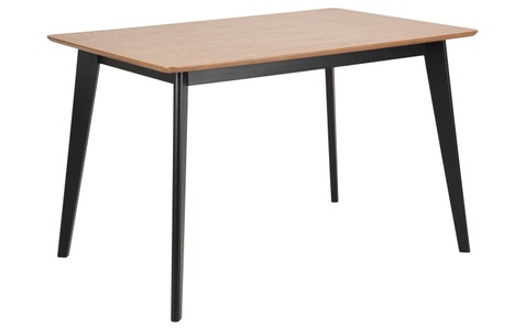 mutoni scandi, Esstisch Enrico Eiche Rubberwood 120x80, AC Design Esstisch »Roxby 120 x 80 x 76 cm, Nature/Schwarz«