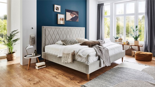 ATLANTIC home collection Polsterbett »Paulin«, mit gestepptem Kopfteil