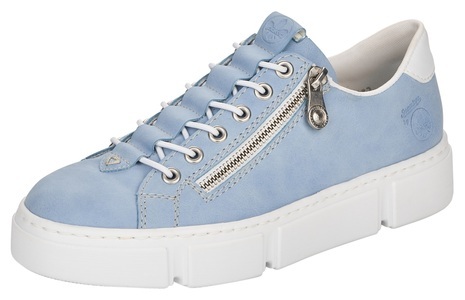Rieker, Rieker Damen Sneaker Blau, Rieker Slip-On Sneaker, mit Reissverschluss aussen, Freizeitschuh, Halbschuh, Schlupfschuh