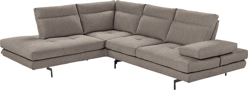 CALIA ITALIA, CALIA ITALIA Ecksofa »Toby Wing«, Sitztiefenverstellung, Eckelement mit Funktion, Füsse in Schwarz matt, CALIA ITALIA Ecksofa »Toby Wing, L-Form, Designsofa mit sensationellem Sitzkomfort«, Sitztiefenverstellung, funktionale Ecke, Füsse in schwarz matt