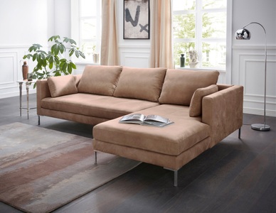 Alte Gerberei, Alte Gerberei Ecksofa »Marinus«, mit schmalen Lehnen, inklusive Rückenkissen & Armlehnkissen, Alte Gerberei Ecksofa »Marinus, L-Form«, inkl. Rückenkissen, Ottomane wahlweise rechts oder links