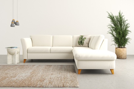 HOME AFFAIRE, Home affaire Ecksofa »Trelleborg«, Federkern-Polsterung, wahlweise mit Bettfunktion und Stauraum, Kopfstützen optional, Home affaire Ecksofa »Trelleborg L-Form«, Federkern-Polsterung, wahlweise mit Bettfunktion und Stauraum