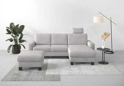 Home affaire Ecksofa »Summer«, mit Recamiere, mit oder ohne Bettfunktion und Bettkasten, Cord-Bezug