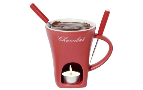 Nouvel, Nouvel Schokoladenfonduetasse Set 3-tlg rot, Nouvel Schokoladenfonduetasse Set 3-tlg rot