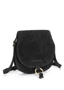 Lascana, LASCANA Umhängetasche, Handtasche aus Leder mit goldfarbenem Zierring, LASCANA Umhängetasche, aus Leder, Handtasche im Western-Look mit goldfarbenem Zierring