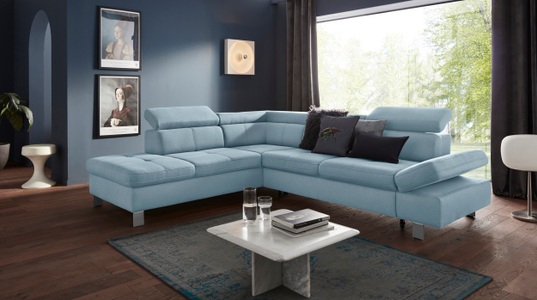exxpo - sofa fashion Ecksofa, mit Kopf- bzw. Rückenverstellung, wahlweise mit Bettfunktion und Bettkasten