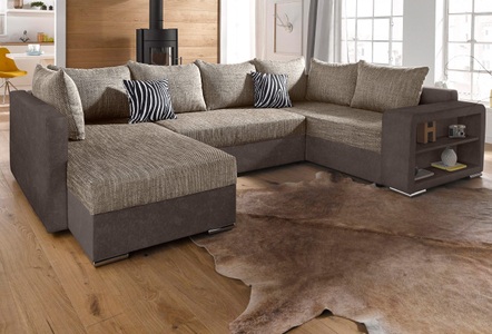 COLLECTION AB, COLLECTION AB Wohnlandschaft, mit Bettfunktion, wahlweise mit Federkern, COLLECTION AB Wohnlandschaft »John U-Form« mit Bettfunktion, wahlweise mit Federkern