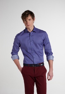 Eterna, ETERNA LANGARM HEMD SLIM FIT TWILL PINK/BLAU BEDRUCKT, Eterna Langarmhemd »SLIM FIT«