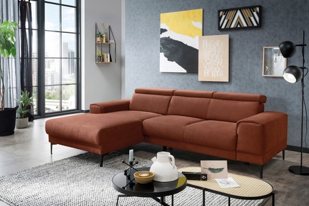 exxpo - sofa fashion, exxpo - sofa fashion Ecksofa »Ophelia«, 3 Kopfstützen, wahlweise Sitztiefenverstellung, frei im Raum stellbar, exxpo - sofa fashion Ecksofa »Ophelia, elegant, modern und bequem, L-Form«, inkl. verstellbare Kopfteile, wahlweise elektr. Sitztiefenverstellung