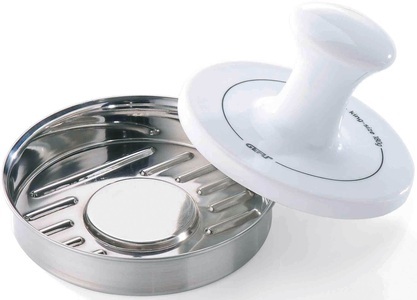 Gefu, Gefu Spark Hamburgerpresse, Gefu Hamburgerpresse , 15410 , weiss , Metall, Keramik , 8 cm , Rillenstruktur , 0054300246