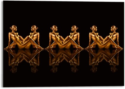Platinum, Platinum Acrylglasbild »Frauen in Goldfarben«, Platinum Acrylglasbild »Frauen in Goldfarben«