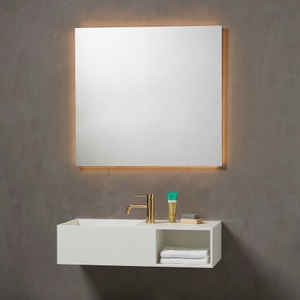 Loevschall, Loevschall Badspiegel »Vejle«, 75x80 cm, mit Beleuchtung, Loevschall Badspiegel »Vejle«, 75x80 cm, mit Beleuchtung