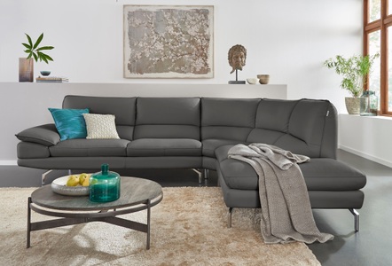 CALIA ITALIA, CALIA ITALIA Ecksofa »Dave«, Ottomane wahlweise links oder rechts, in zwei Lederqualitäten, CALIA ITALIA Ecksofa »Dave, italienisches Designsofa L-Form, erstklassiger Sitzkomfort«, Ottomane wahlweise links oder rechts, in zwei tollen Lederqualitäten